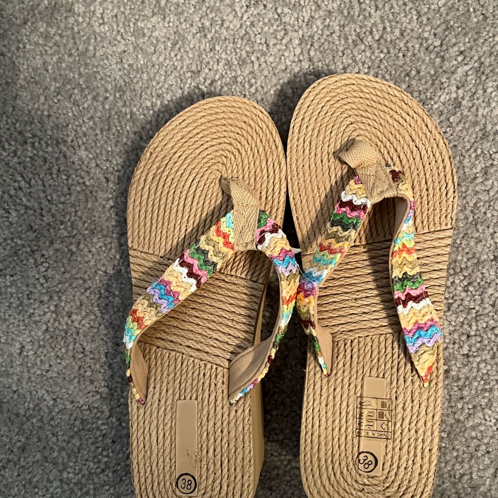 Colorful Woven Flip Flops